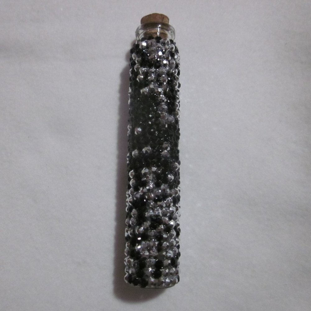 Black and Silver Bling Empty Potion Bottle.